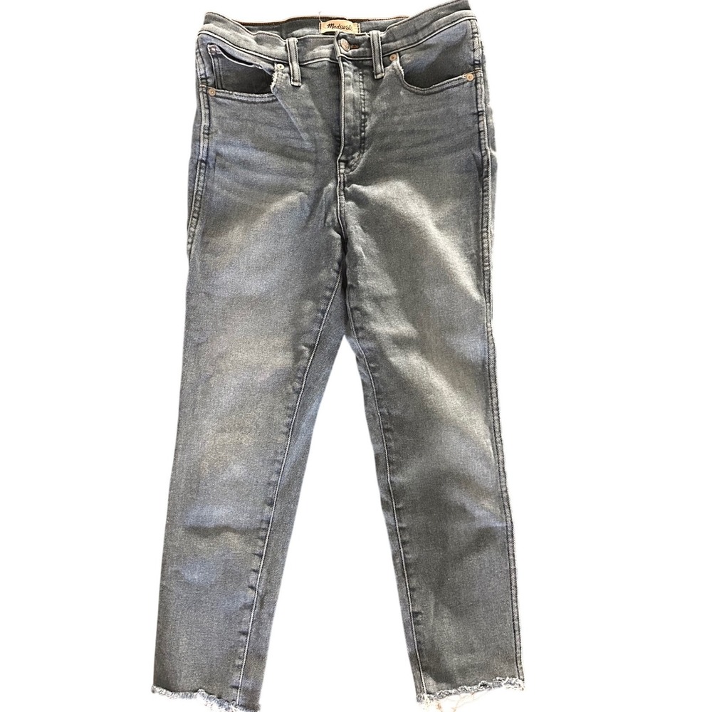 Madewell 10 High-Rise Skinny Jeans Raw Hem Blue Denim Size 29